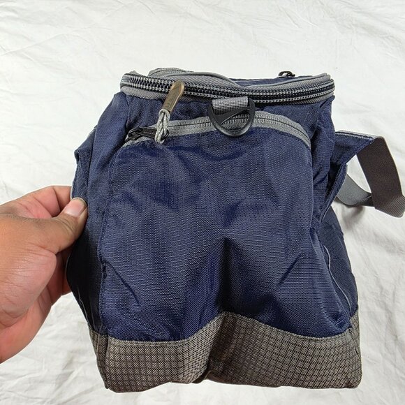 L.L. Bean Blue Insulated Cooler Bag Dual Compartment Shoulder Strap Travel Tote - Picture 7 of 10